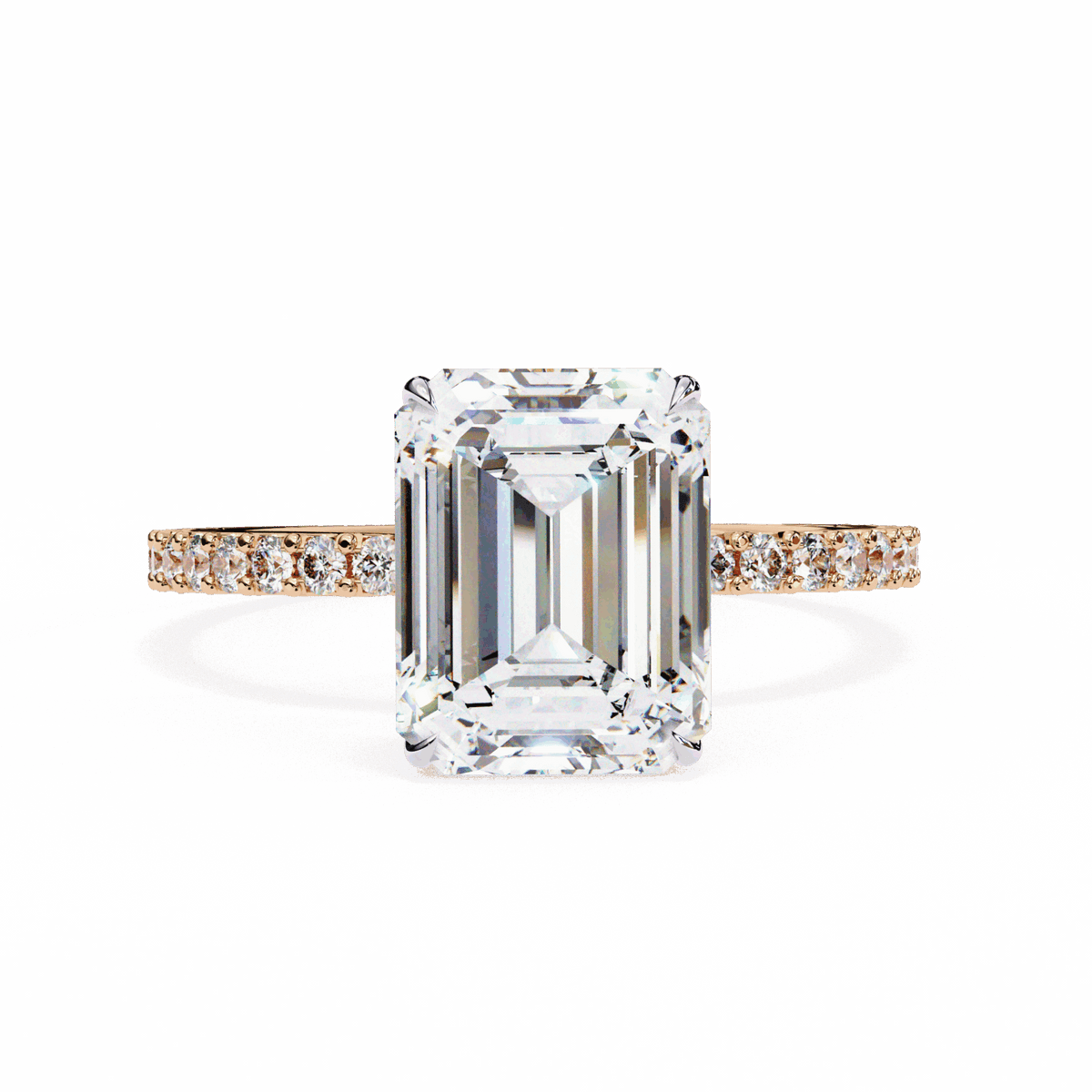 2.5 Carat Emerald Modern Classic Solitaire Ring in Moissanite | House of Estara