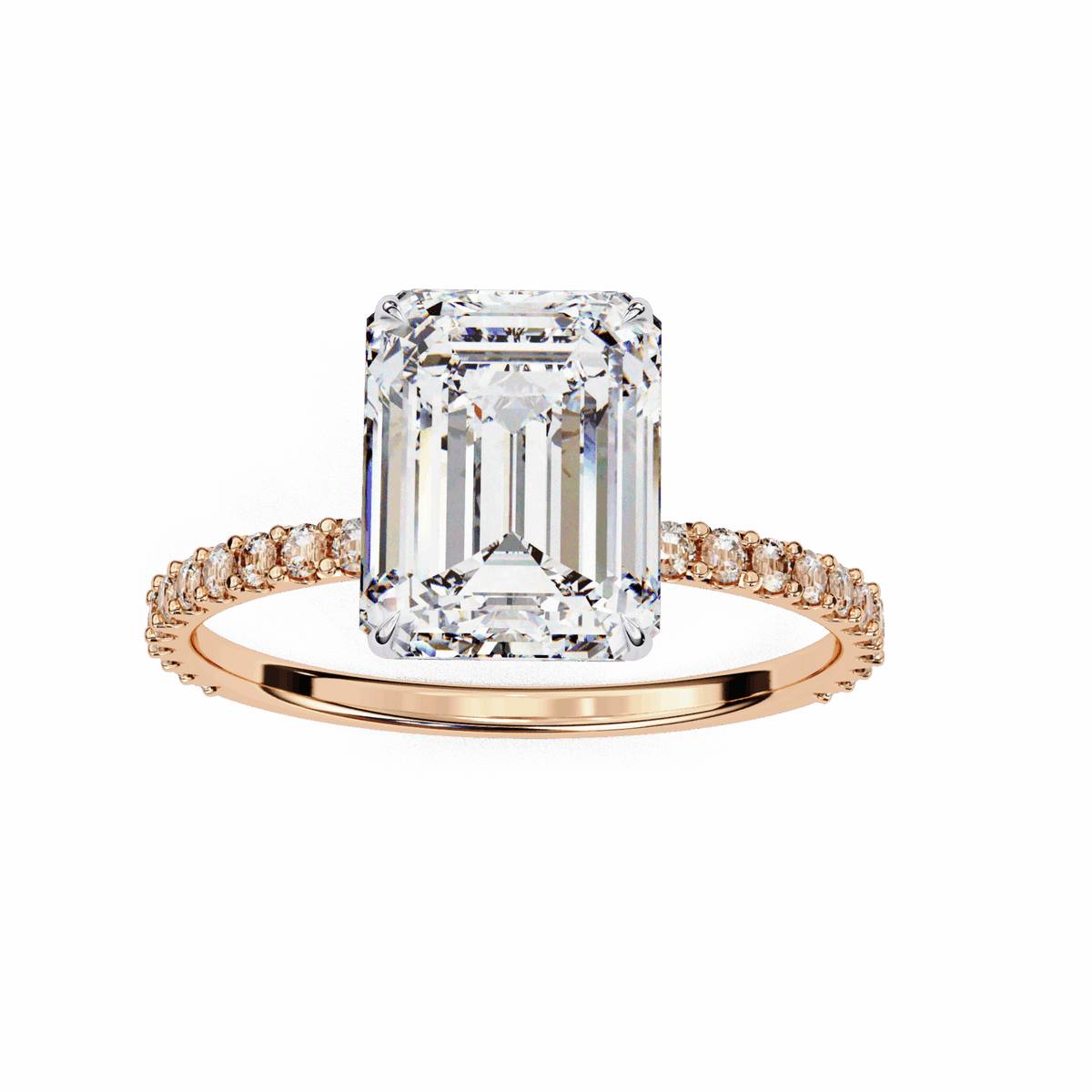 2.5 Carat Emerald Modern Classic Solitaire Ring in Moissanite | House of Estara