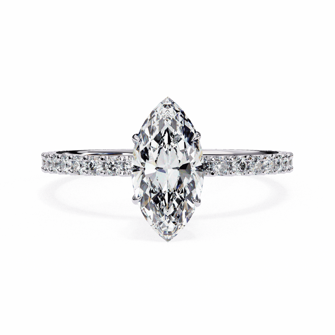 1 Carat Marquise Modern Classic Solitaire Ring in Moissanite | House of Estara