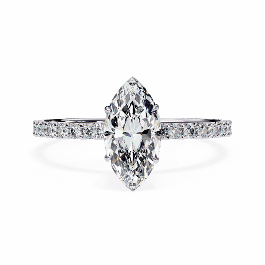 1 Carat Marquise Modern Classic Solitaire Ring in Moissanite | House of Estara