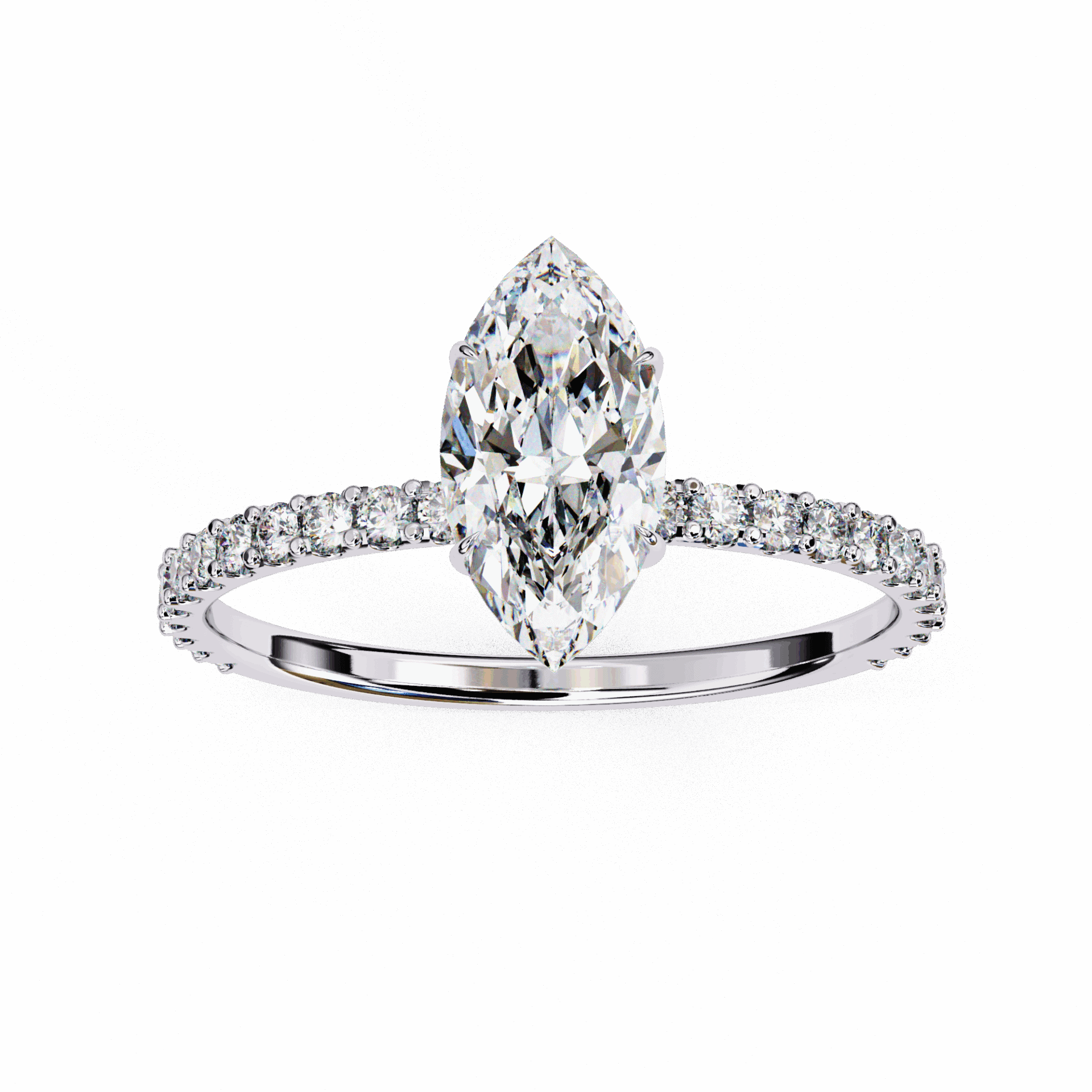 1 Carat Marquise Modern Classic Solitaire Ring in Moissanite | House of Estara