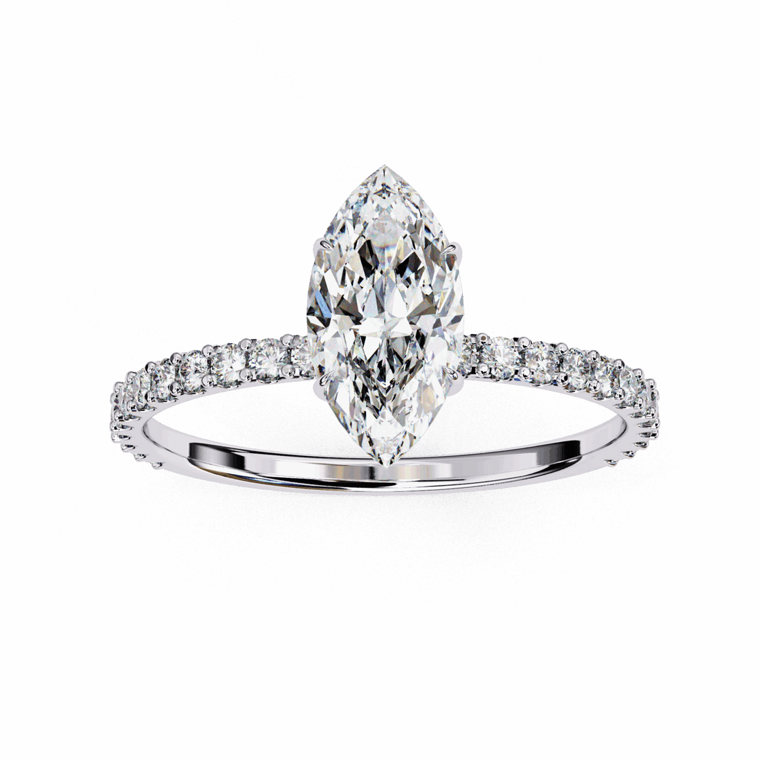 1 Carat Marquise Modern Classic Solitaire Ring in Moissanite | House of Estara