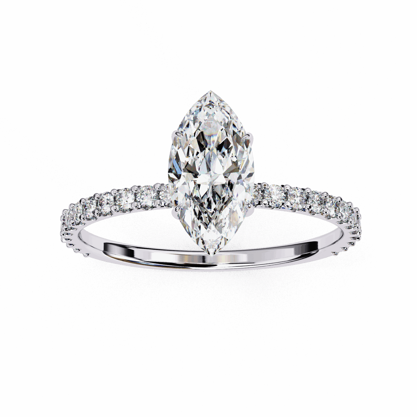 1 Carat Marquise Modern Classic Solitaire Ring in Moissanite | House of Estara