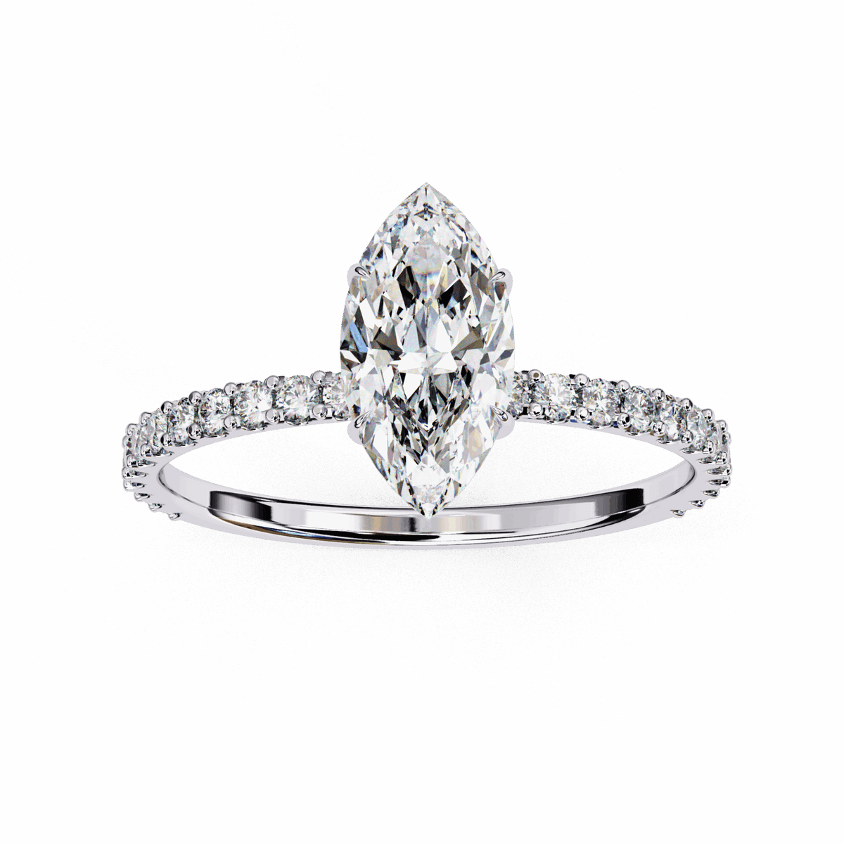 1 Carat Marquise Modern Classic Solitaire Ring in Moissanite | House of Estara