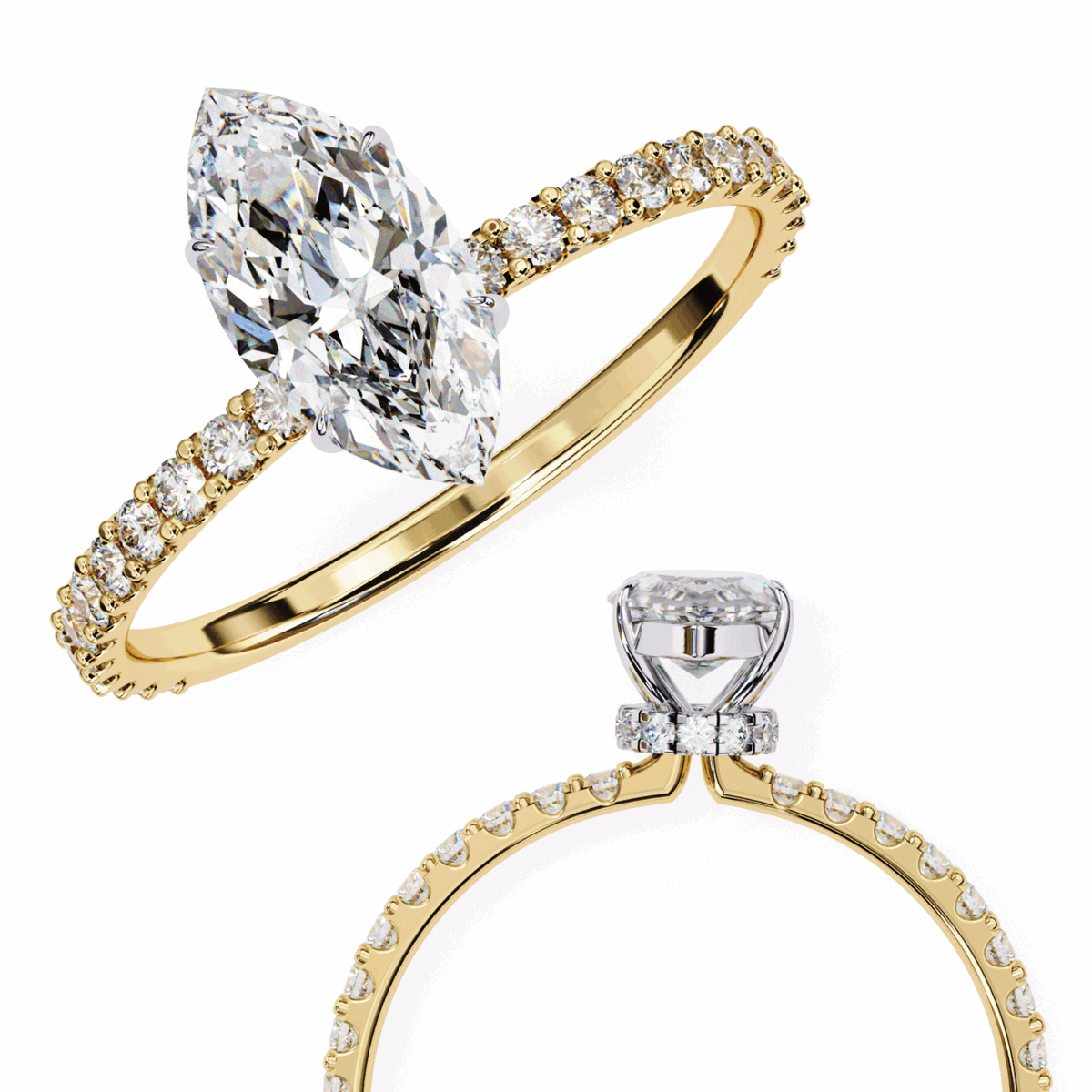 1 Carat Marquise Modern Classic Solitaire Ring in Moissanite | House of Estara