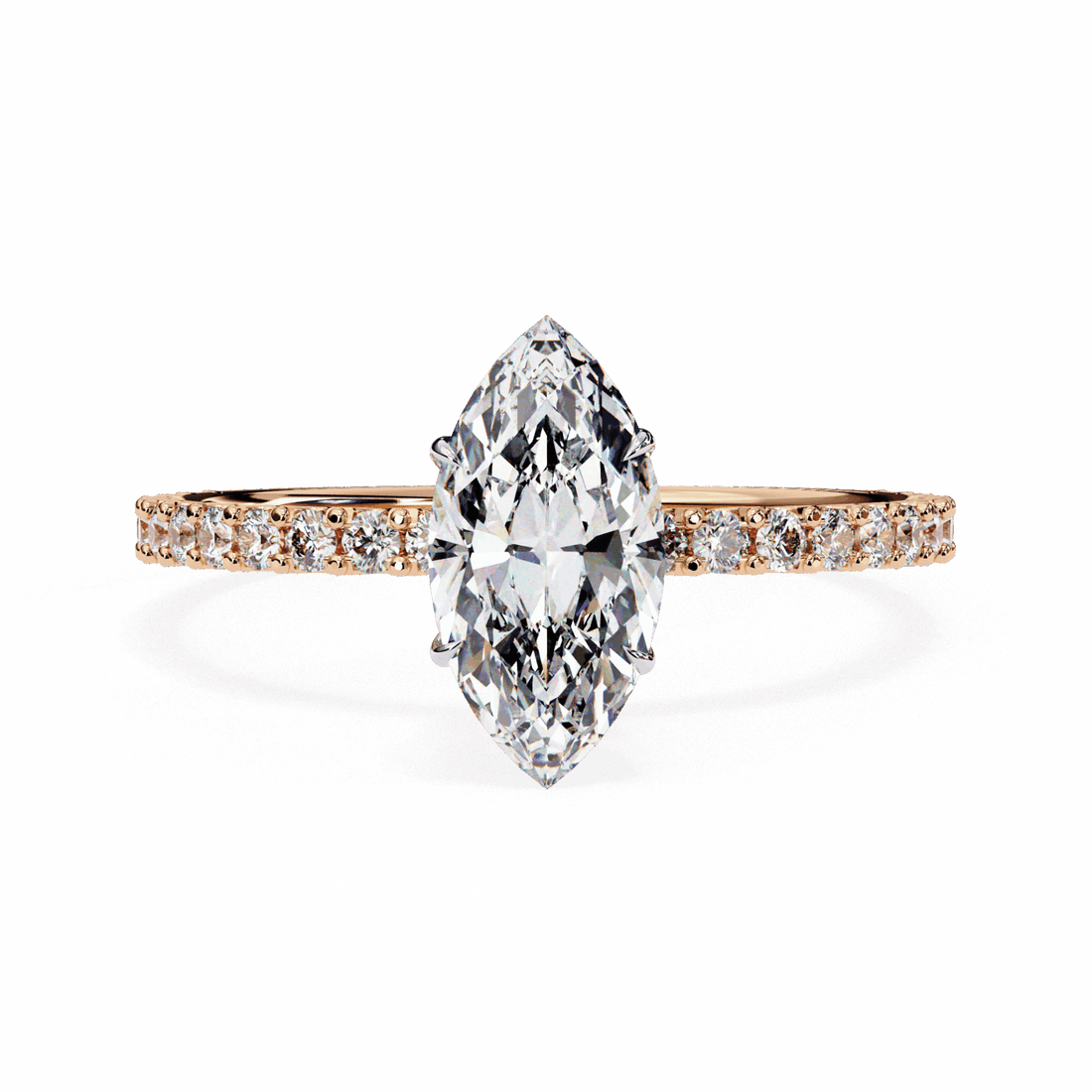 1 Carat Marquise Modern Classic Solitaire Ring in Moissanite | House of Estara