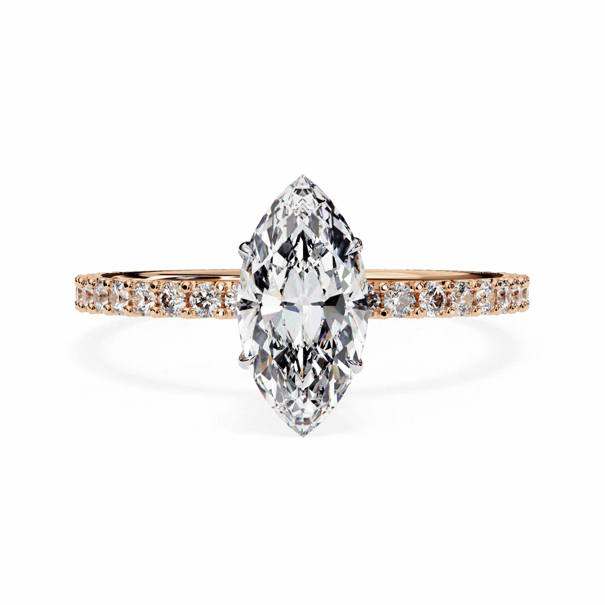 1 Carat Marquise Modern Classic Solitaire Ring in Moissanite | House of Estara