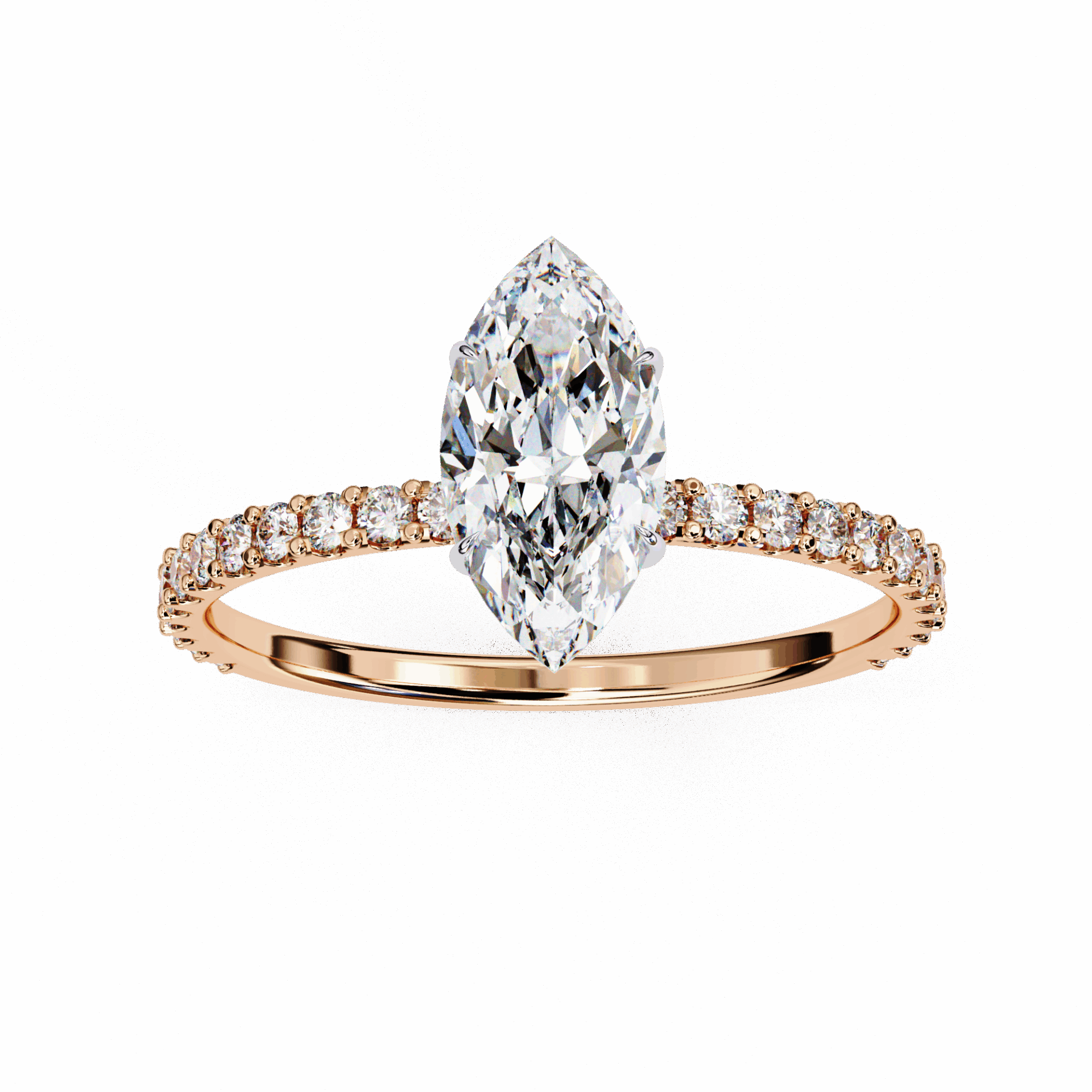 1 Carat Marquise Modern Classic Solitaire Ring in Moissanite | House of Estara