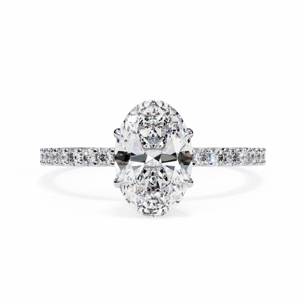 1.5 Carat Oval Modern Classic Solitaire Ring in Moissanite | House of Estara