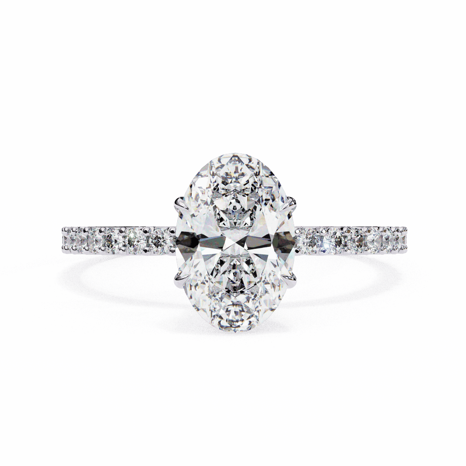 Modern Classic Oval Hidden Halo Pavé