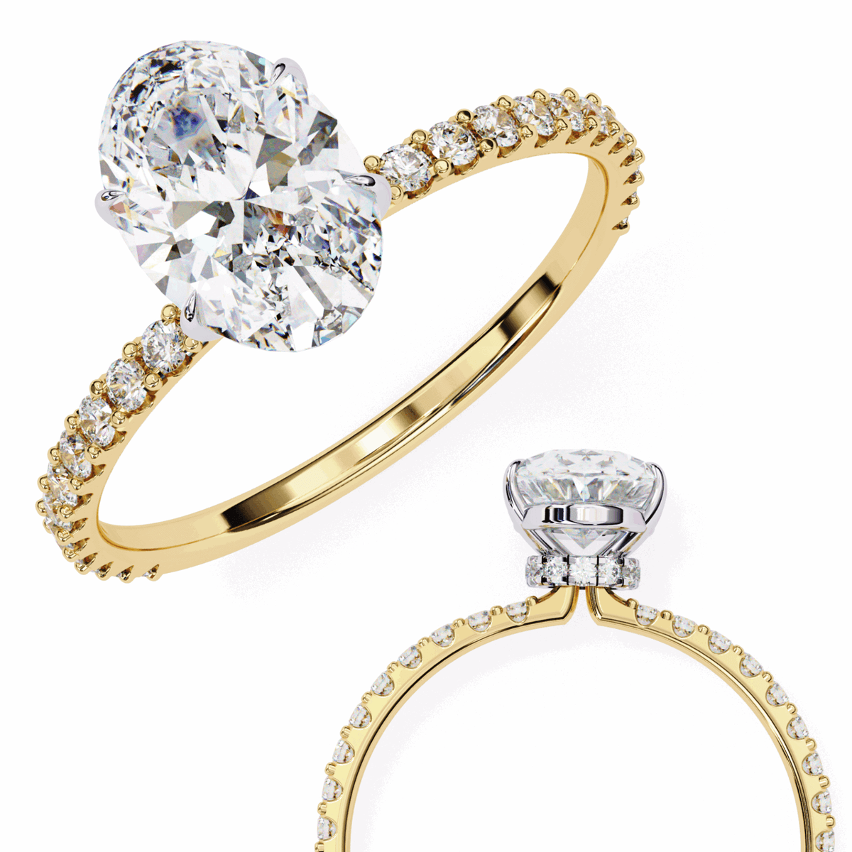 1.5 Carat Oval Modern Classic Solitaire Ring in Moissanite | House of Estara