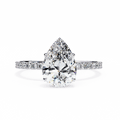2 Carat Pear Cut Modern Classic Solitaire Moissanite Ring