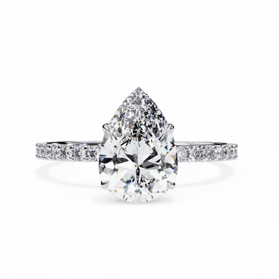 Pear Modern Classic Lab Grown Diamond Engagement Ring