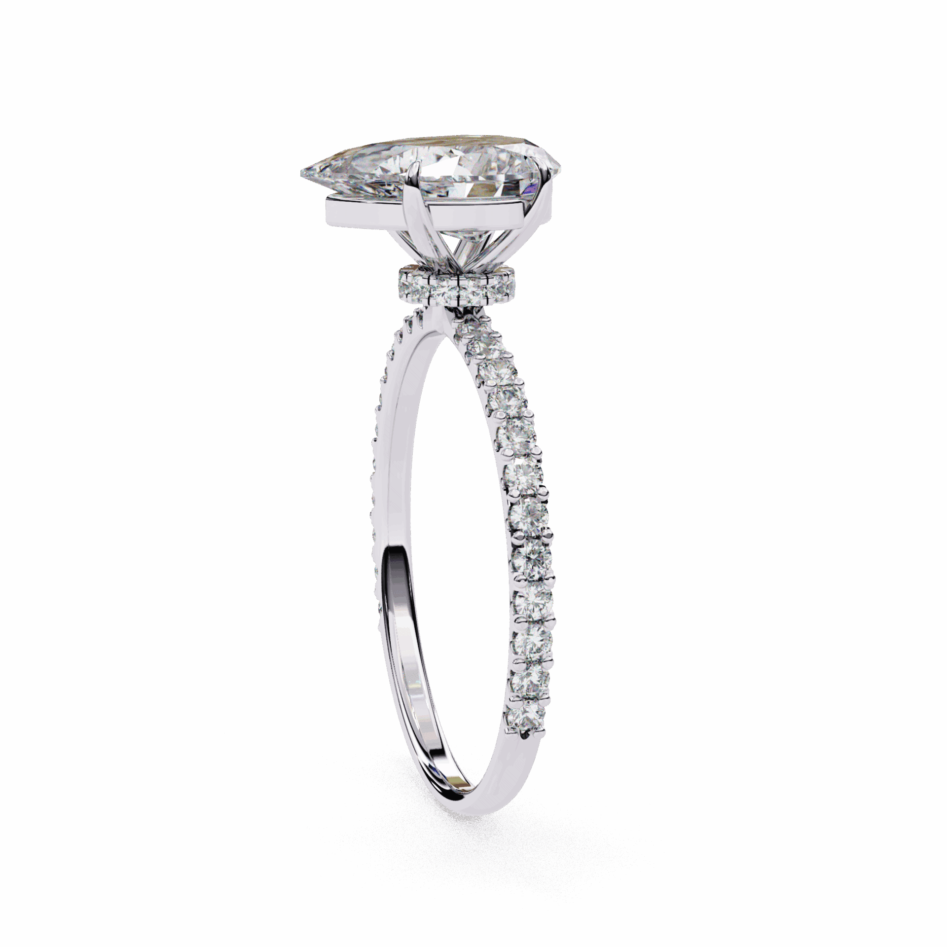 2 Carat Pear Modern Classic Solitaire Ring in Moissanite | House of Estara