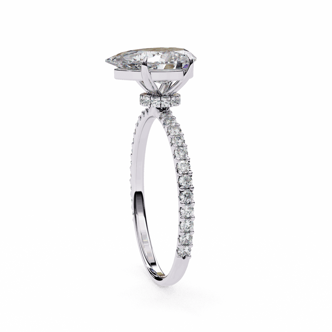 2 Carat Pear Modern Classic Solitaire Ring in Moissanite | House of Estara