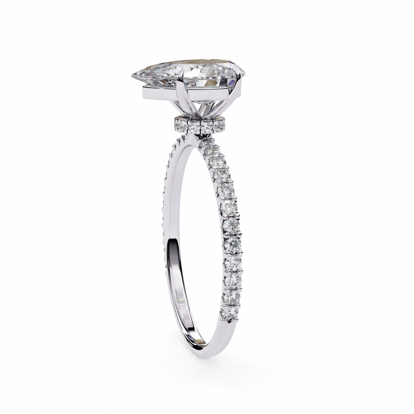 2 Carat Pear Modern Classic Solitaire Ring in Moissanite | House of Estara