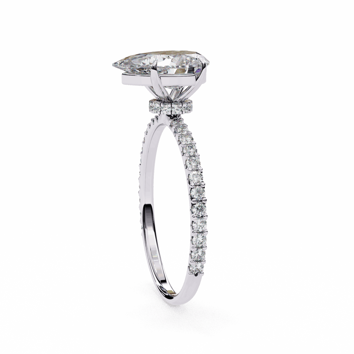 2 Carat Pear Modern Classic Solitaire Ring in Moissanite | House of Estara