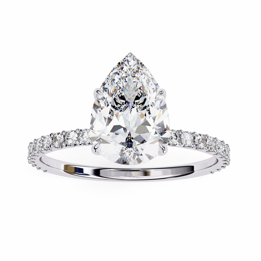 2 Carat Pear Modern Classic Solitaire Ring in Moissanite | House of Estara