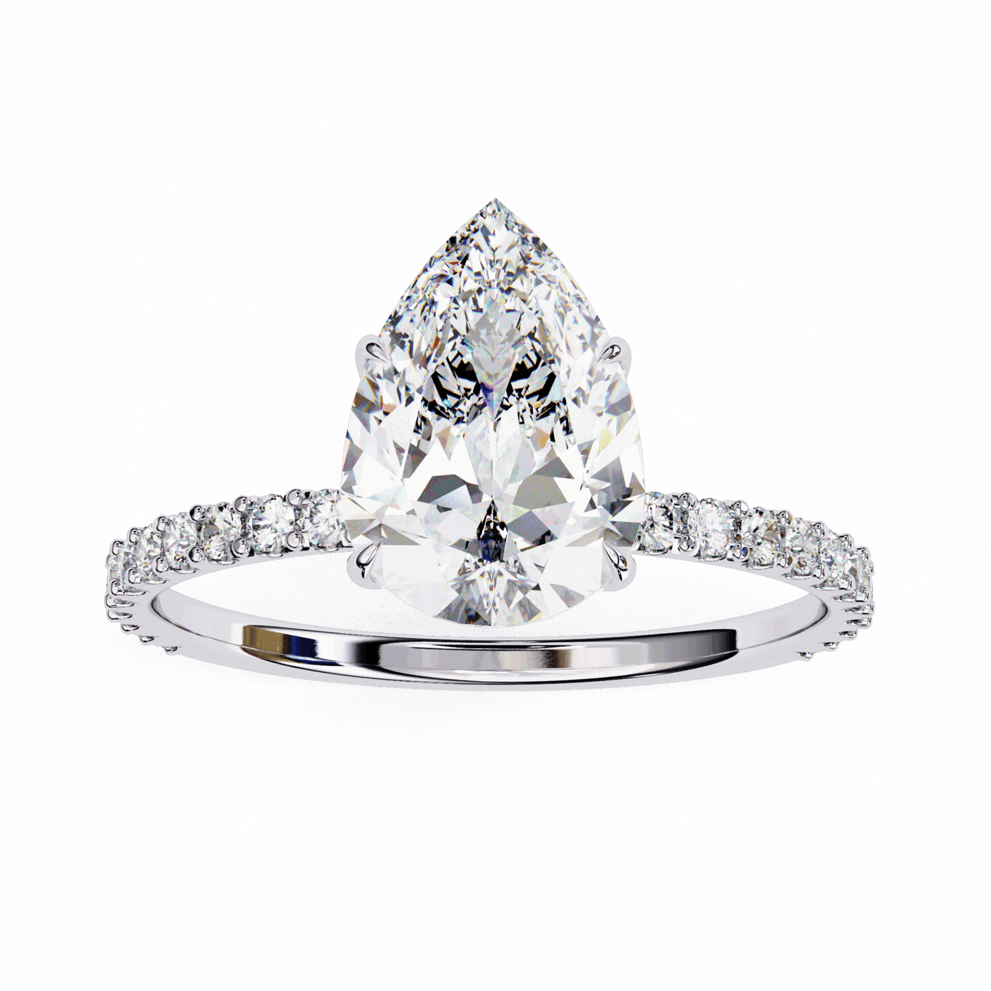 2 Carat Pear Modern Classic Solitaire Ring in Moissanite | House of Estara