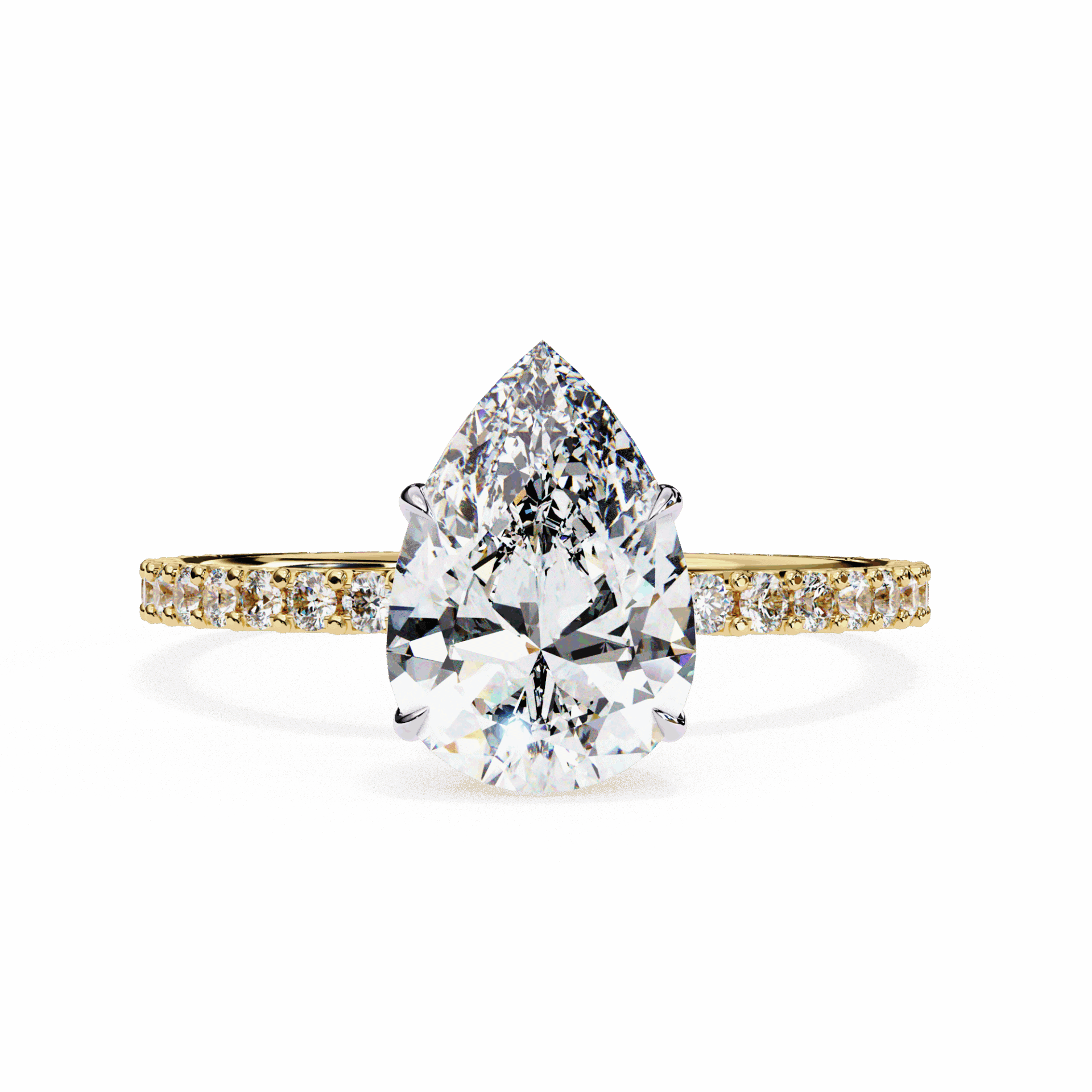 2 Carat Pear Modern Classic Solitaire Ring in Moissanite | House of Estara