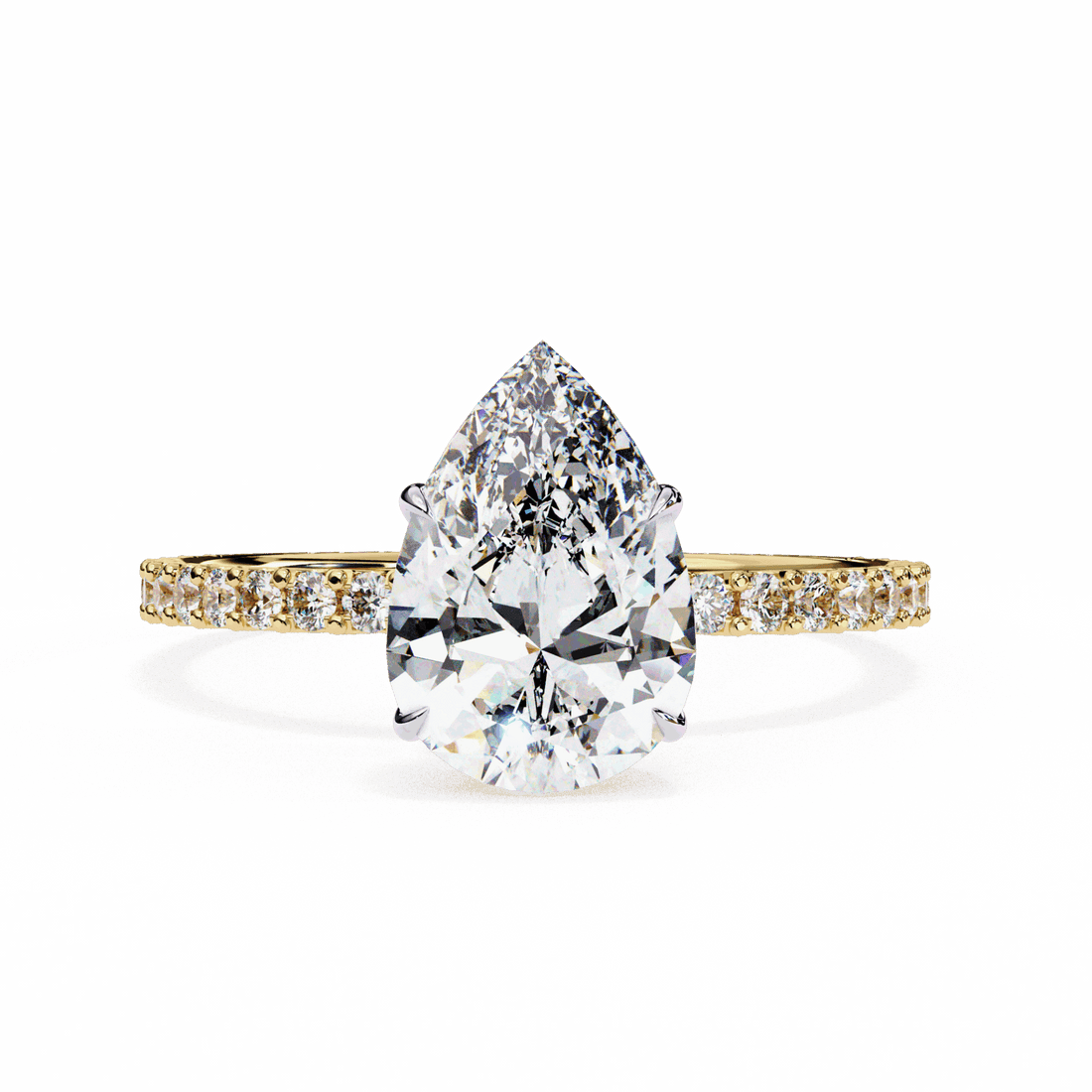 2 Carat Pear Modern Classic Solitaire Ring in Moissanite | House of Estara