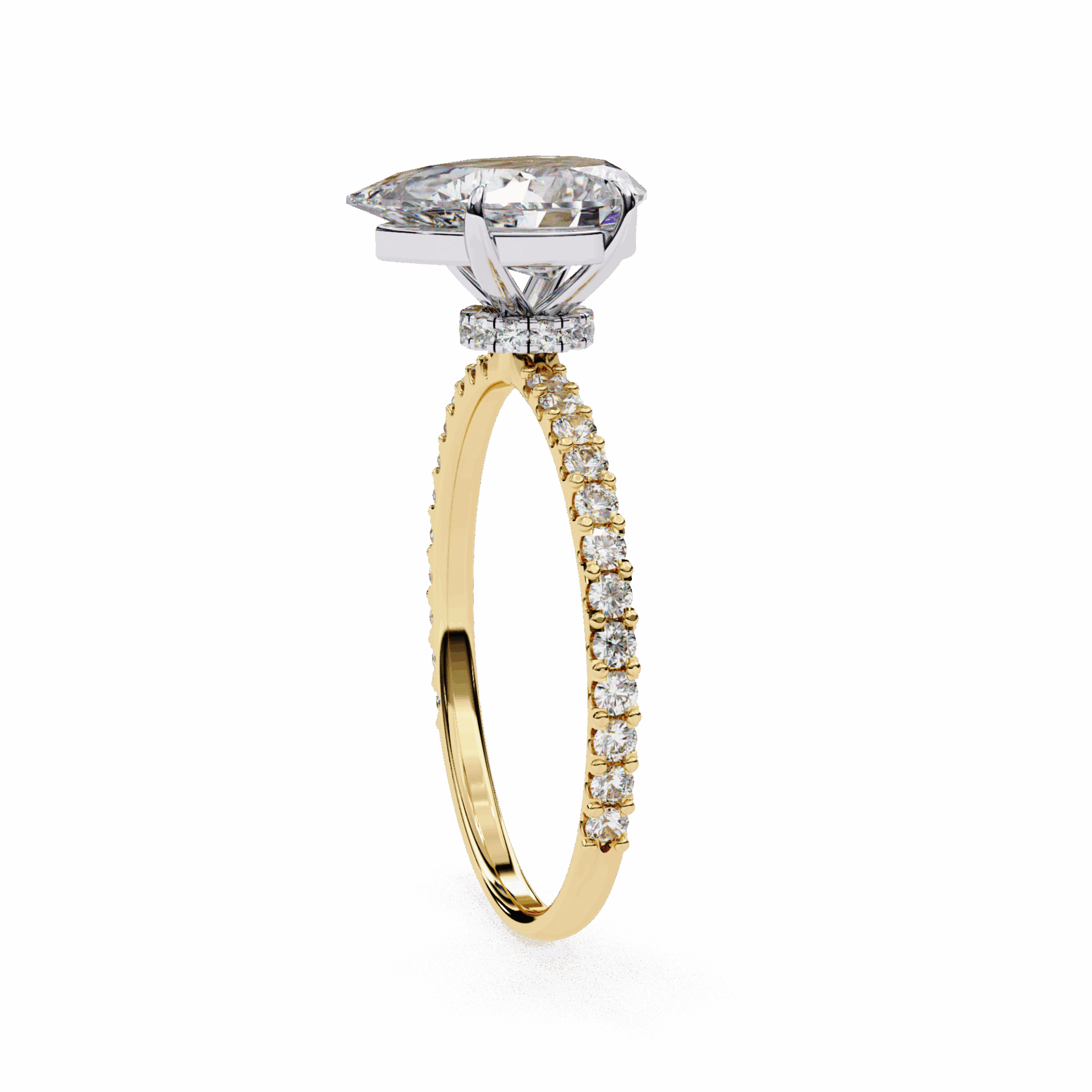 2 Carat Pear Modern Classic Solitaire Ring in Moissanite | House of Estara