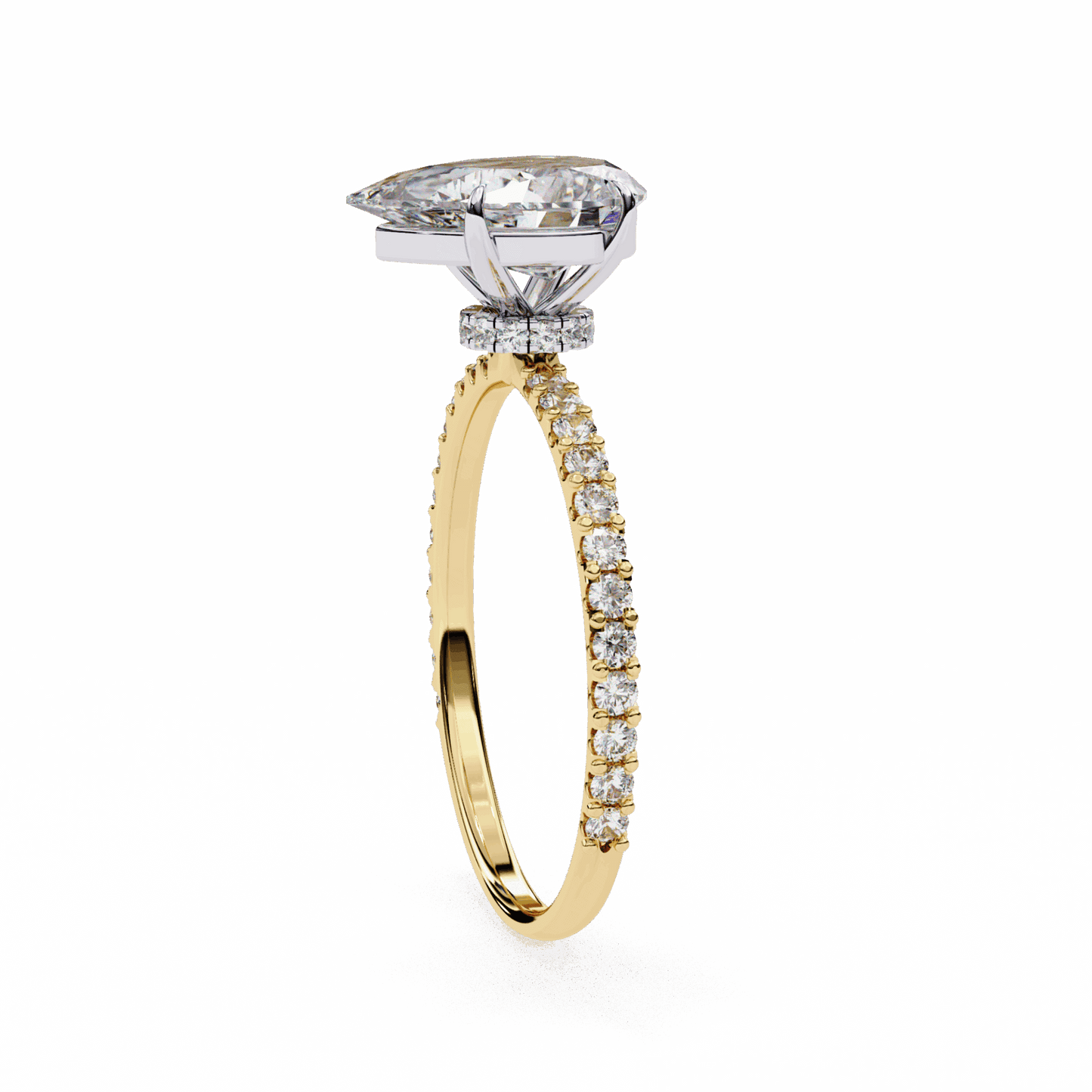2 Carat Pear Modern Classic Solitaire Ring in Moissanite | House of Estara