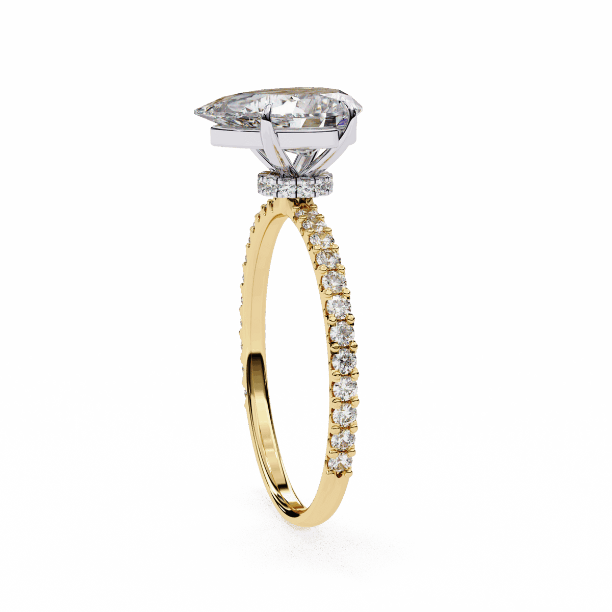 2 Carat Pear Modern Classic Solitaire Ring in Moissanite | House of Estara