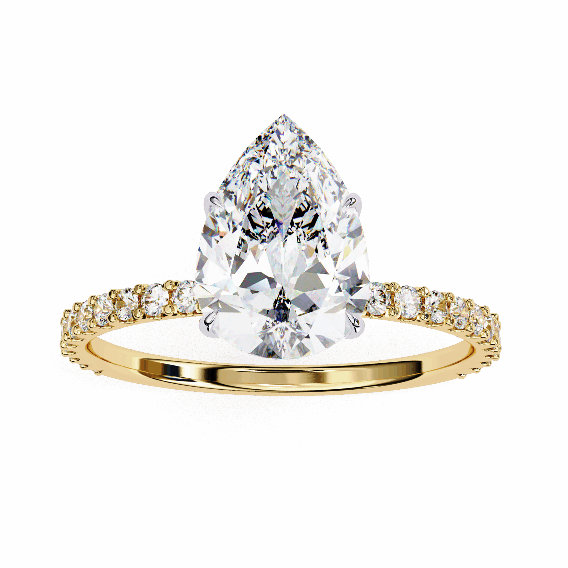 2 Carat Pear Modern Classic Solitaire Ring in Moissanite | House of Estara