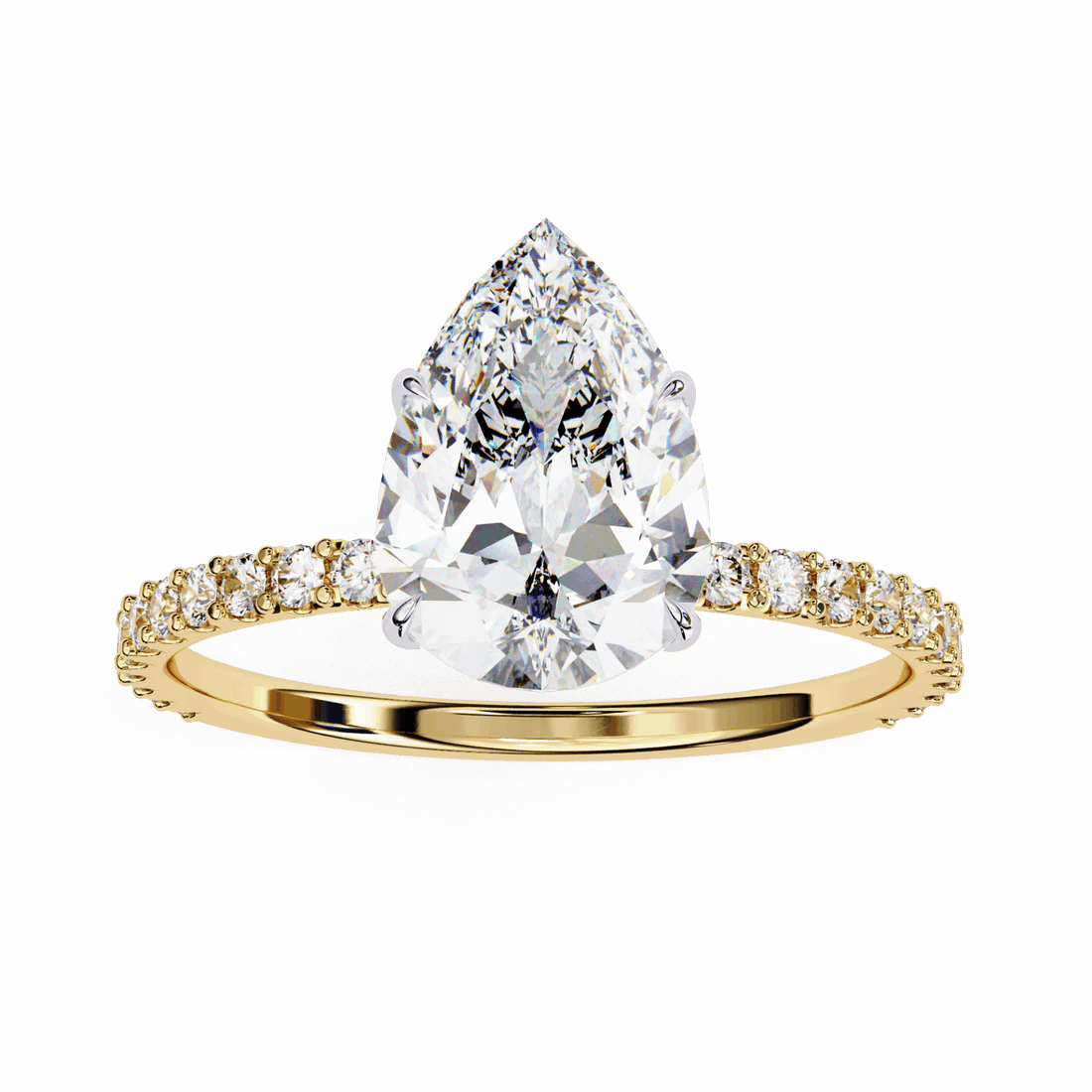 2 Carat Pear Modern Classic Solitaire Ring in Moissanite | House of Estara