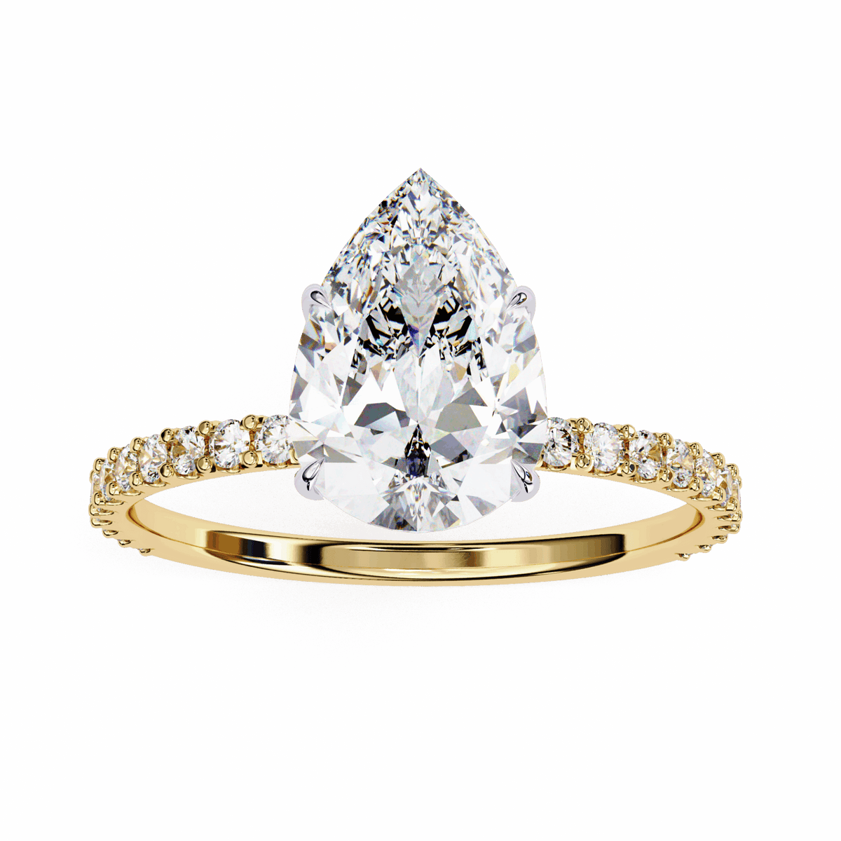 2 Carat Pear Modern Classic Solitaire Ring in Moissanite | House of Estara