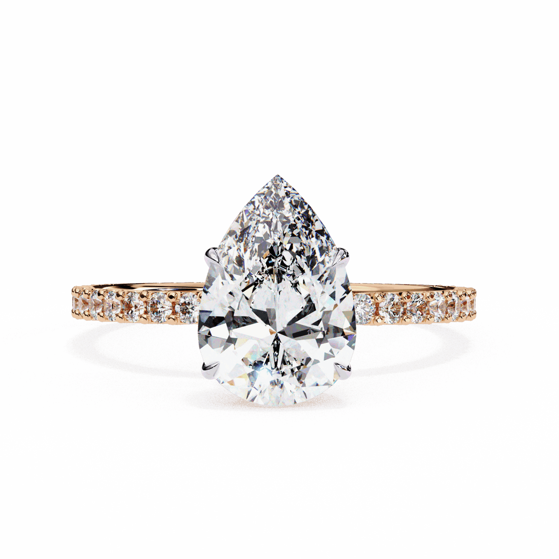 2 Carat Pear Modern Classic Solitaire Ring in Moissanite | House of Estara
