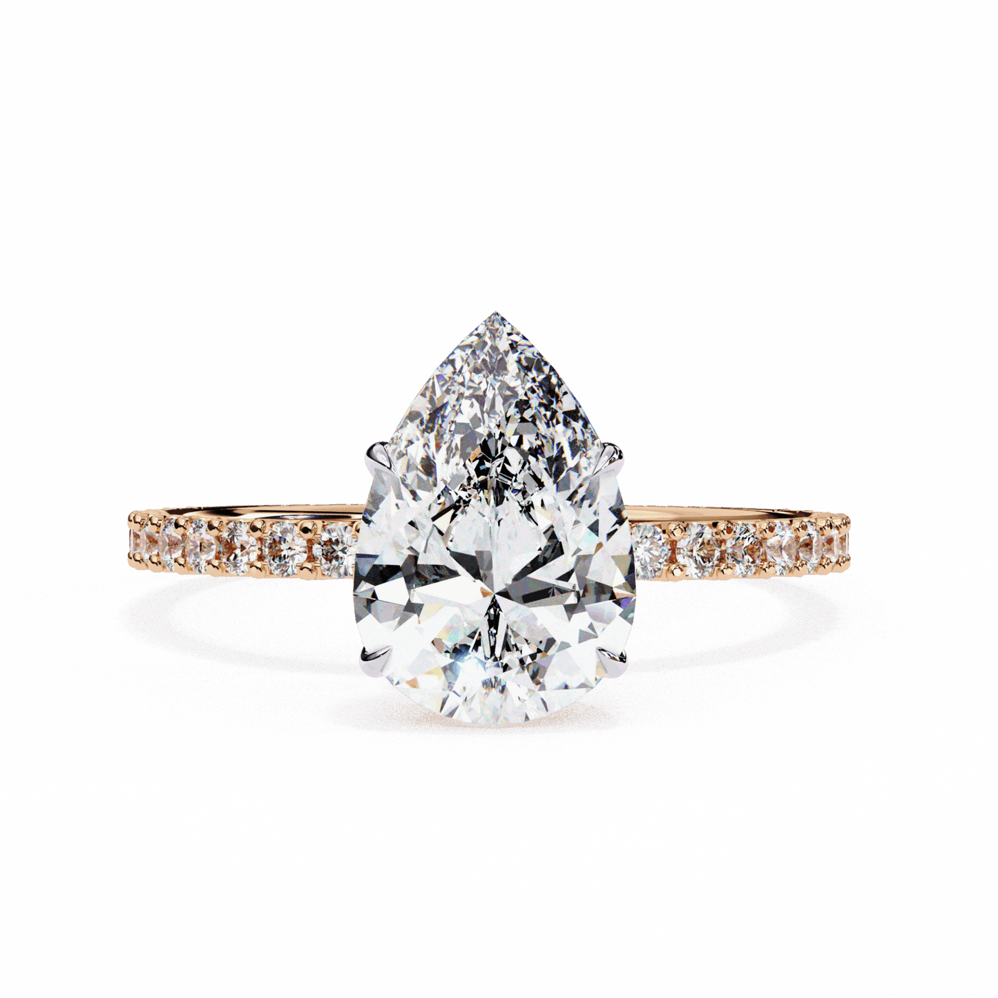 2 Carat Pear Modern Classic Solitaire Ring in Moissanite | House of Estara