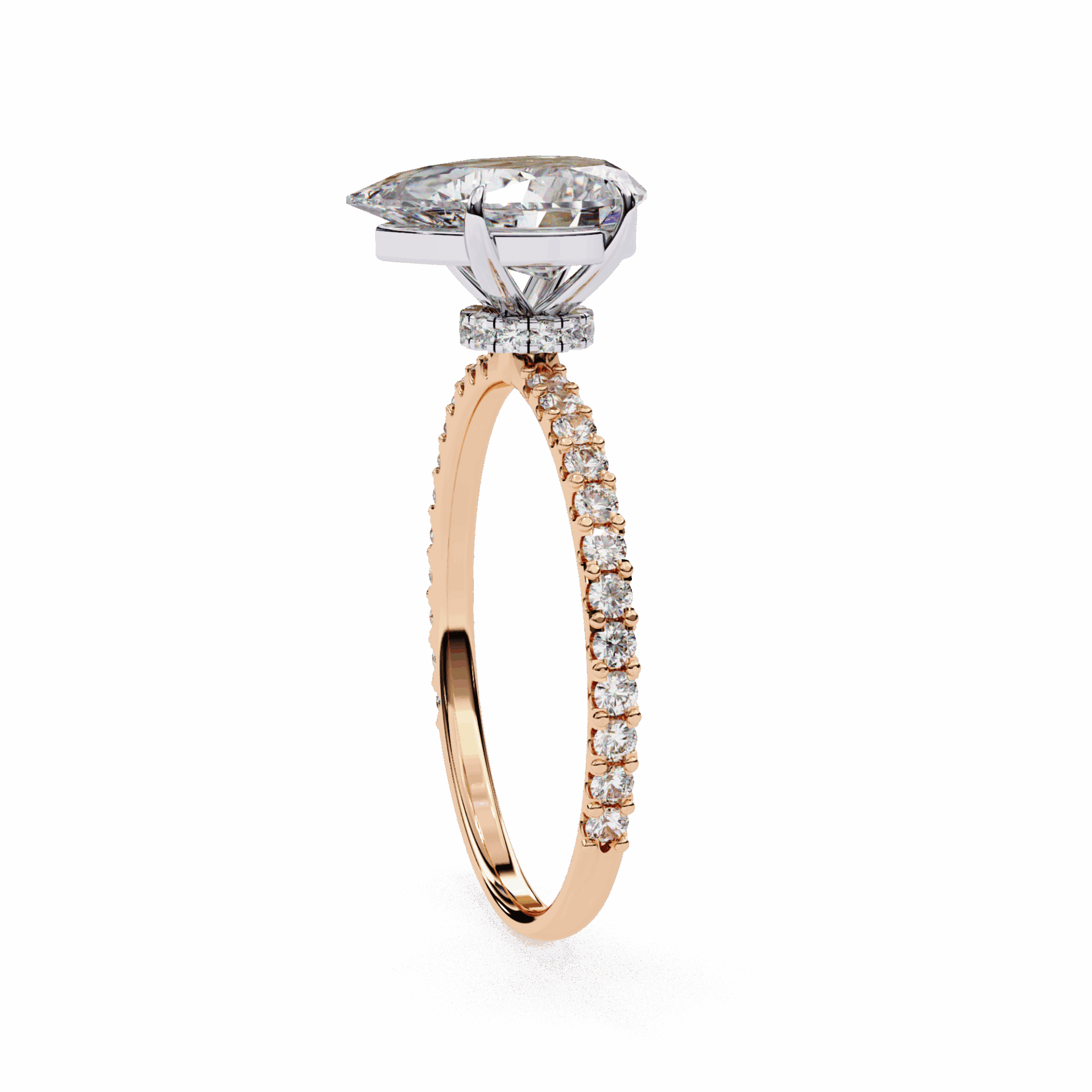 2 Carat Pear Modern Classic Solitaire Ring in Moissanite | House of Estara