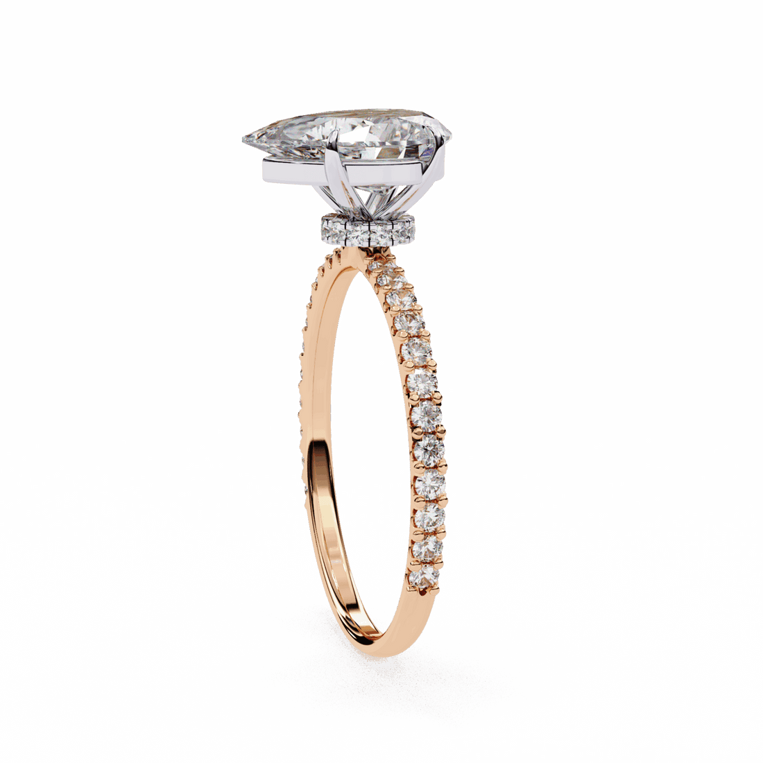 2 Carat Pear Modern Classic Solitaire Ring in Moissanite | House of Estara