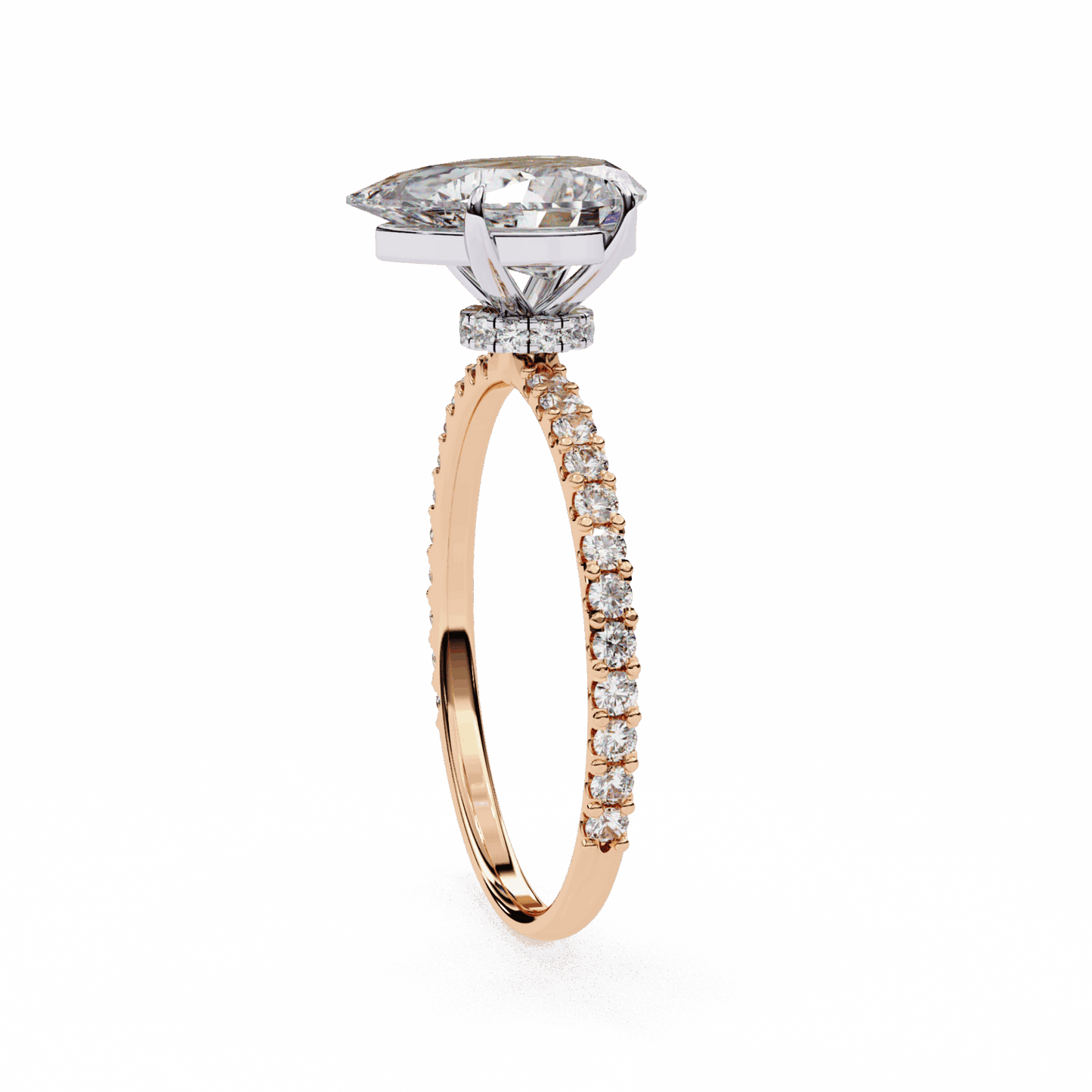 2 Carat Pear Modern Classic Solitaire Ring in Moissanite | House of Estara