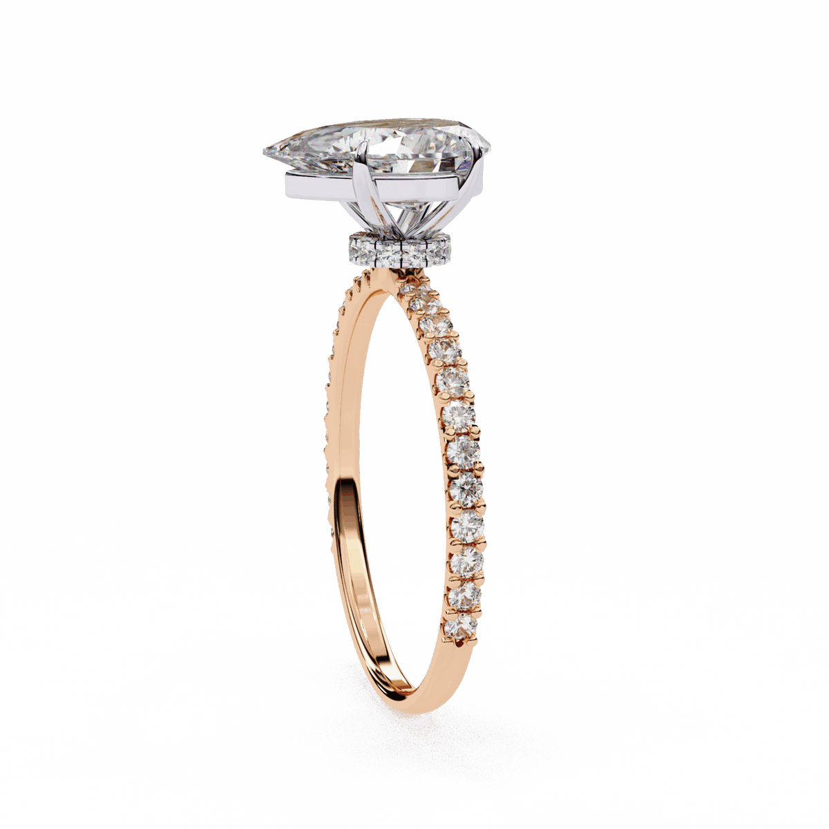 2 Carat Pear Modern Classic Solitaire Ring in Moissanite | House of Estara