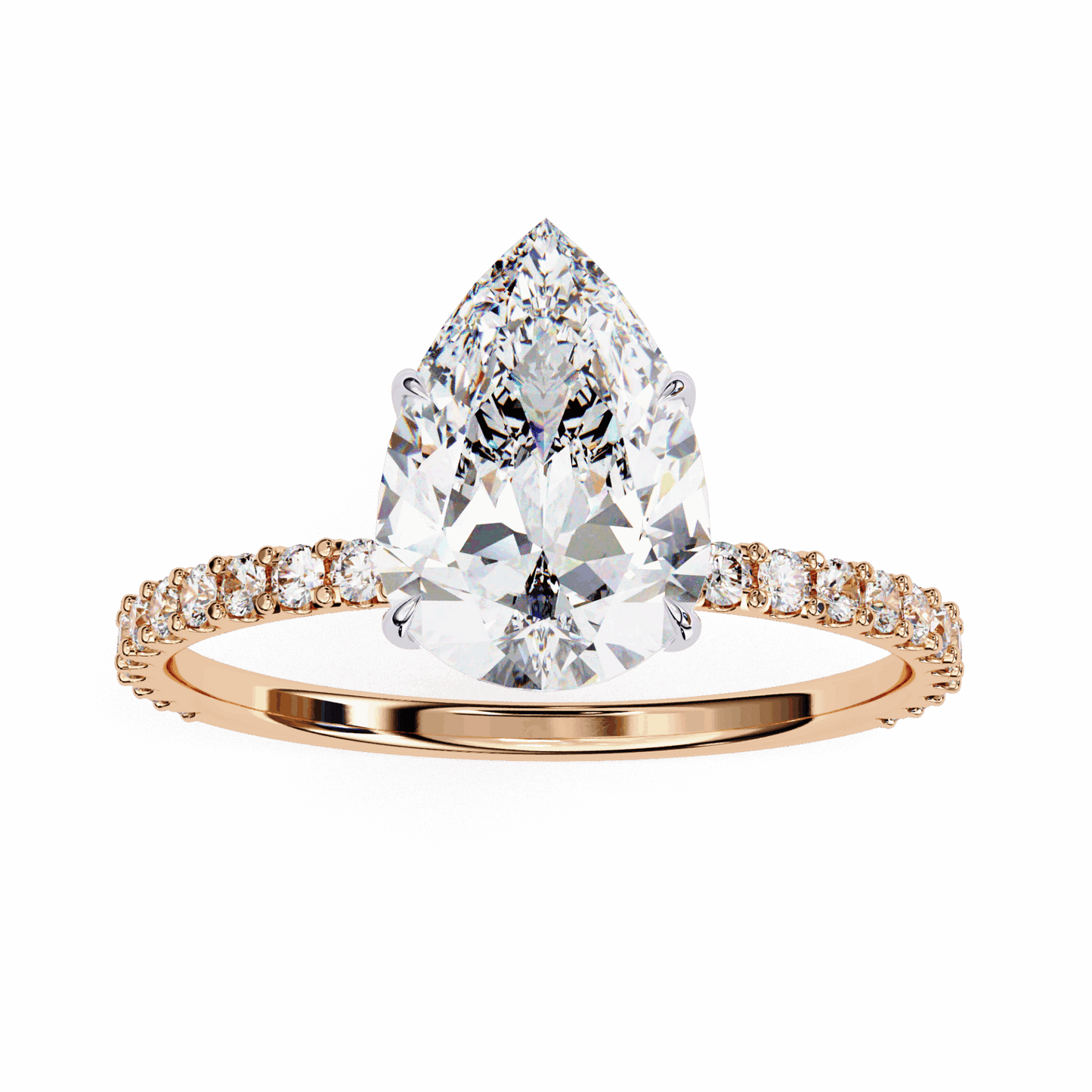 2 Carat Pear Modern Classic Solitaire Ring in Moissanite | House of Estara