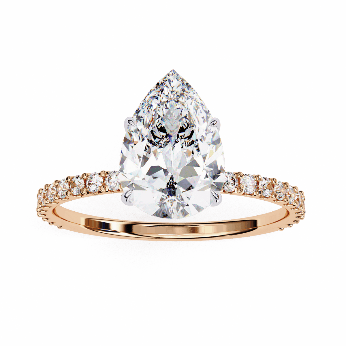 2 Carat Pear Modern Classic Solitaire Ring in Moissanite | House of Estara