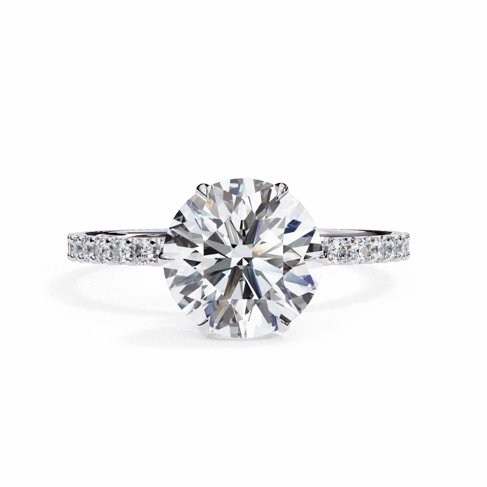 2.25 Carat Round Modern Classic Solitaire Ring in Moissanite | House of Estara