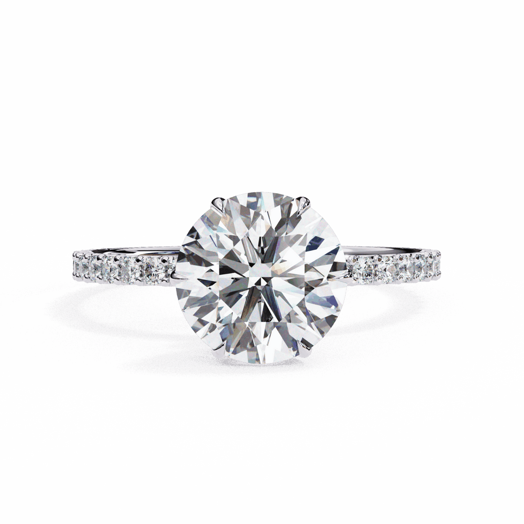 2.25 Carat Round Modern Classic Solitaire Ring in Moissanite | House of Estara