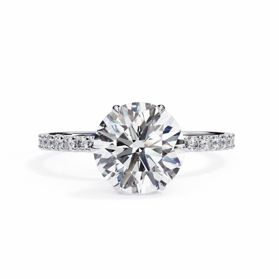 2.25 Carat Round Modern Classic Solitaire Ring in Moissanite | House of Estara