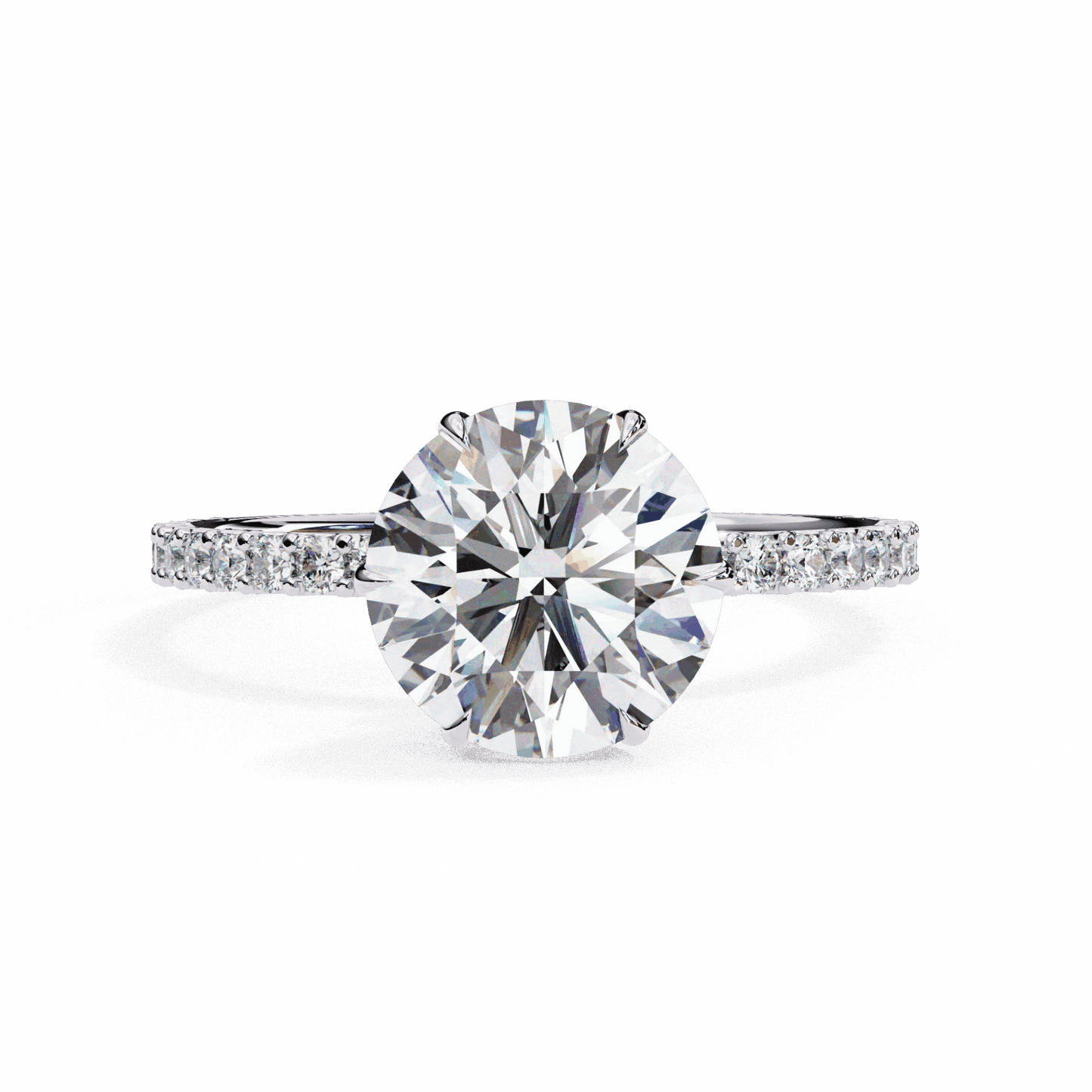 2.25 Carat Round Modern Classic Solitaire Ring in Moissanite | House of Estara