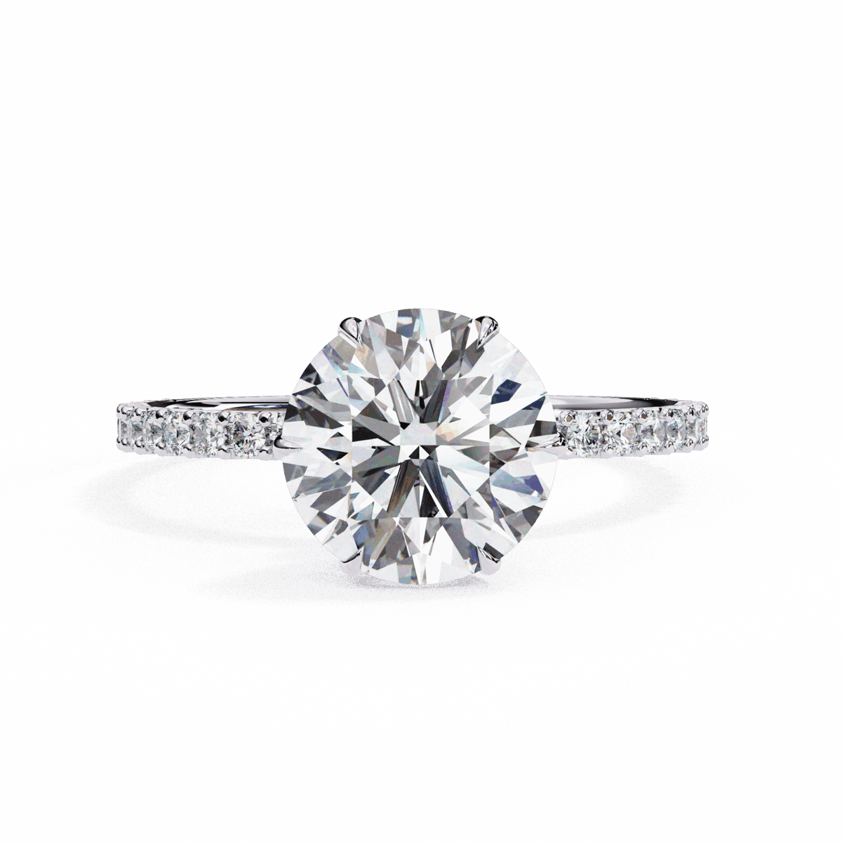 2.25 Carat Round Modern Classic Solitaire Ring in Moissanite | House of Estara