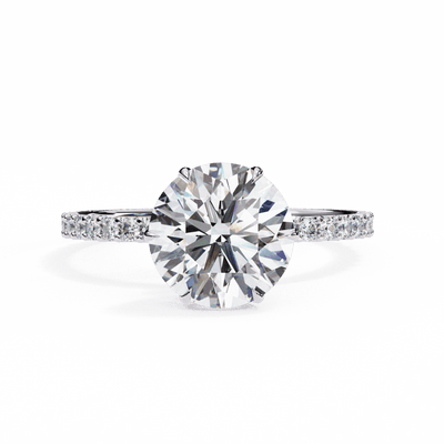 Round Modern Classic Lab Grown Diamond Engagement Ring