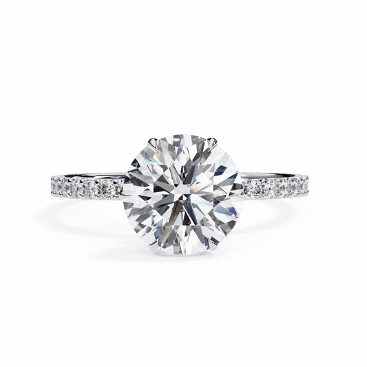 2.25 Carat Round Modern Classic Solitaire Ring in Moissanite | House of Estara
