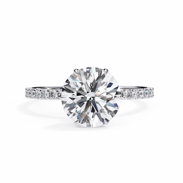2.25 Carat Round Modern Classic Solitaire Ring in Moissanite | House of Estara