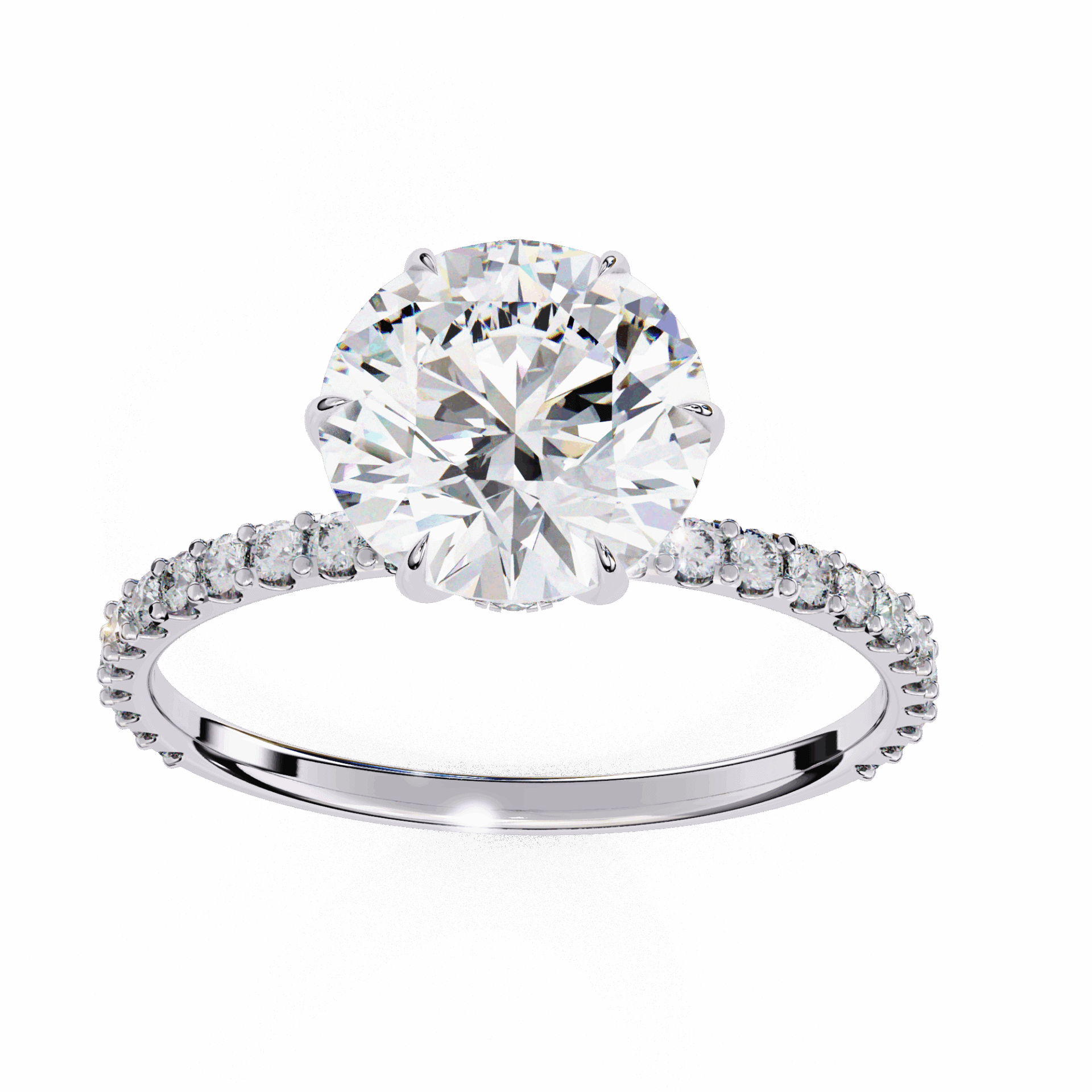 2.25 Carat Round Modern Classic Solitaire Ring in Moissanite | House of Estara