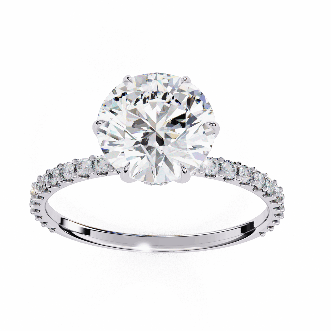 2.25 Carat Round Modern Classic Solitaire Ring in Moissanite | House of Estara