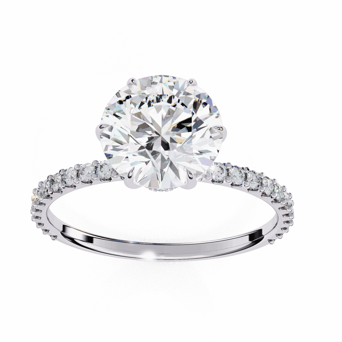 2.25 Carat Round Modern Classic Solitaire Ring in Moissanite | House of Estara
